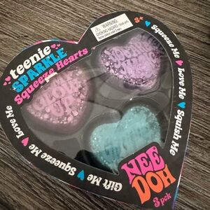 Nee Doh Teenie Sparkle Squeeze Hearts 3-Pack